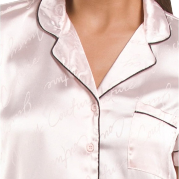 Juicy Couture Light Pink Jacquard Silk Pajamas Set - Medium - Picture 3 of 7